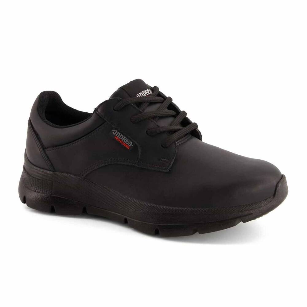 NEW ANDREA women's oxford leather lace-up shoes in black